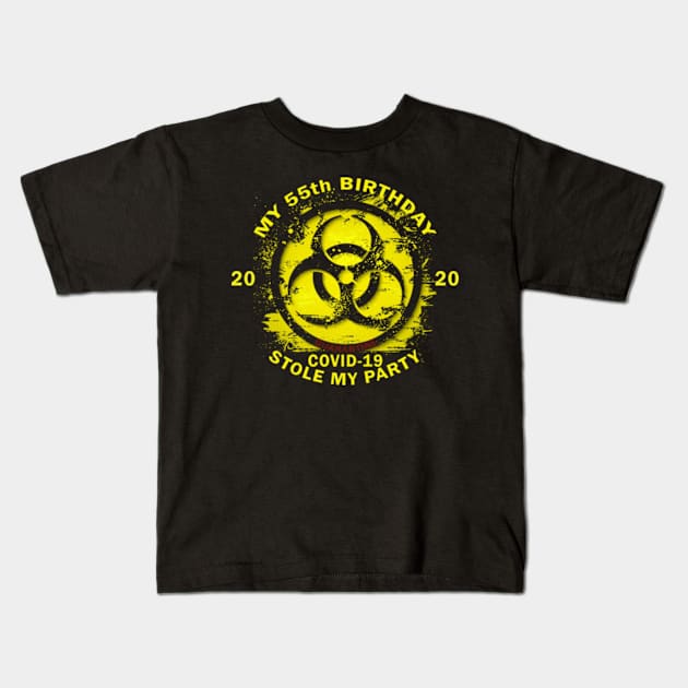 55th Birthday Quarantine Kids T-Shirt by Omarzone